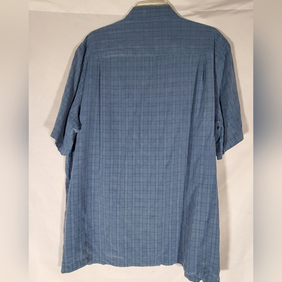 5.11 TACTICAL BLUE GREEN PLAID SHORT SLEEVE BUTTON-UP SNAP SHIRT - Picture 5 of 6